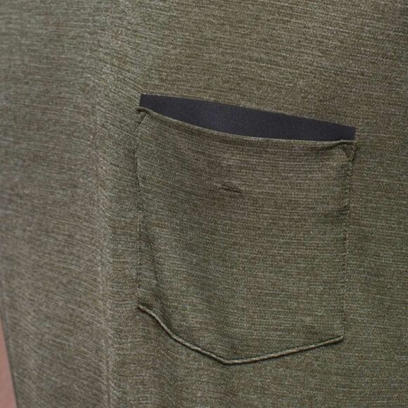 Lululemon Up Front Short Sleeve V-Neck Heathered Fatigue Green/Black Size Small - Picture 8 of 9